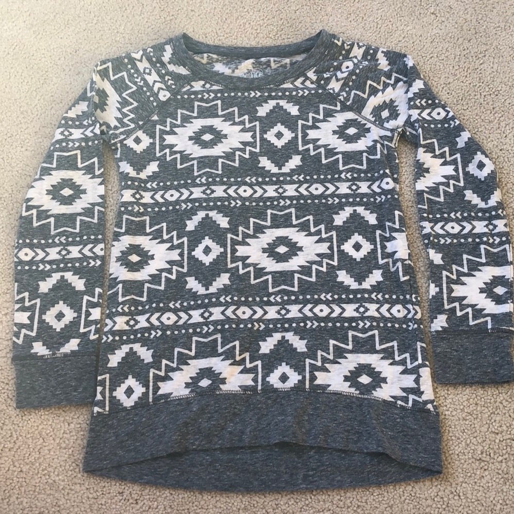 Gray and white Aztec shirt from Justice
